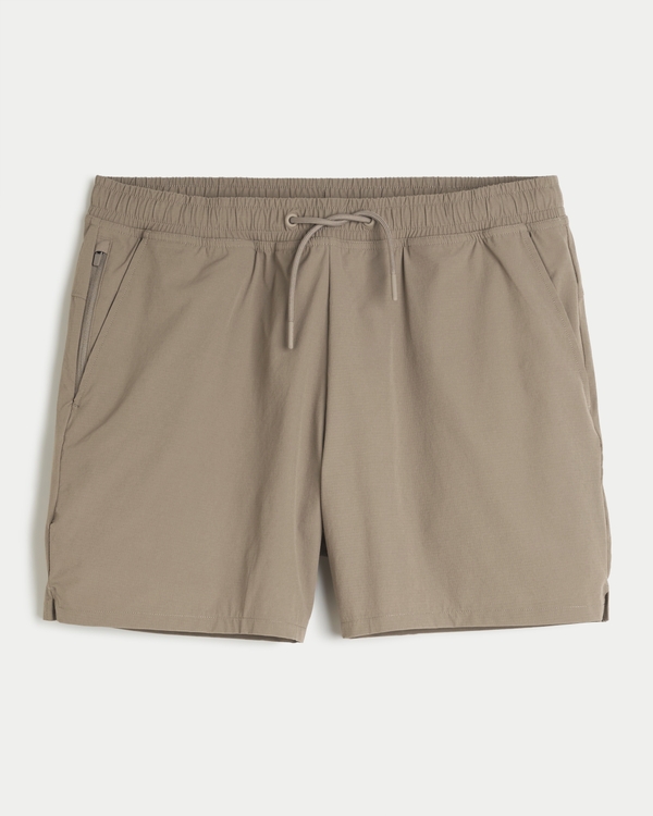 Gilly Hicks Active Nylon Blend Shorts, Dark Tan view 1