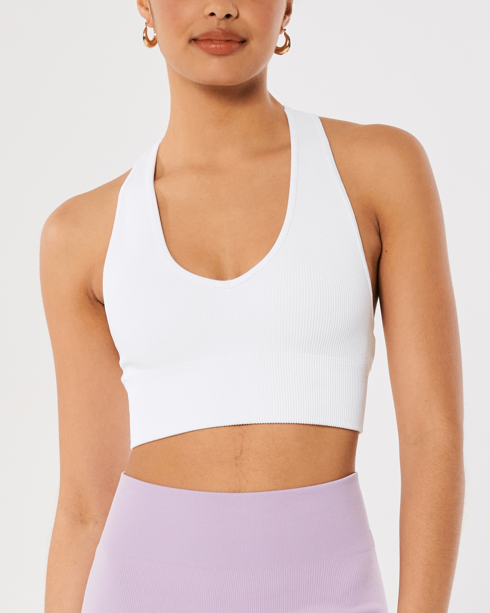 Women's Gilly Hicks Active Seamless Ribbed Plunge Sports Bra