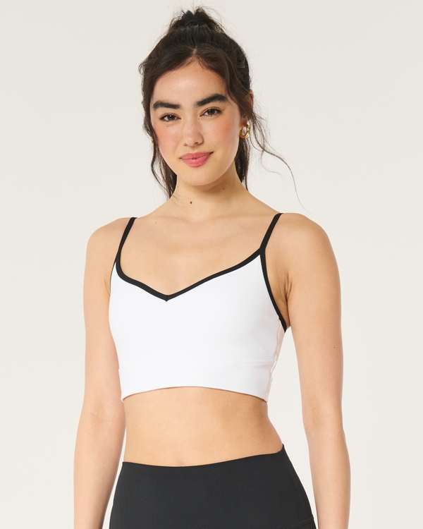 Gilly Hicks Active Ribbed Sweetheart Midi Sports Bra, White