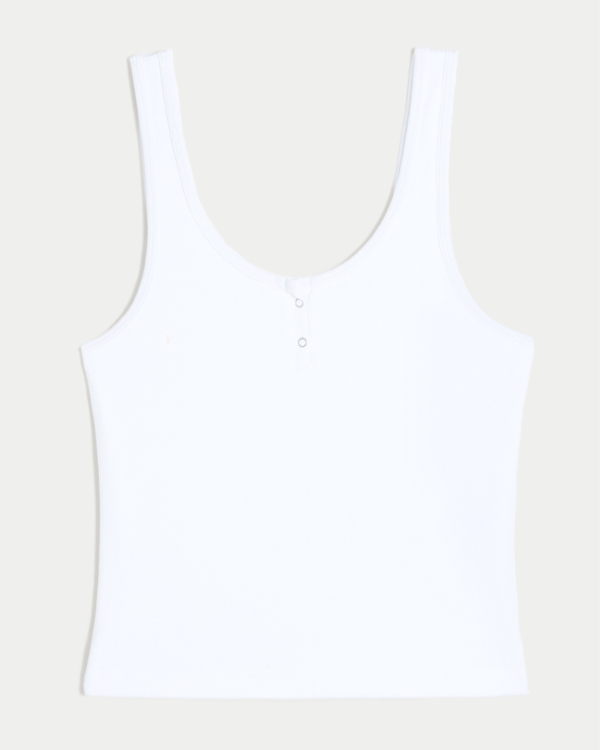 Must-Have Basics Henley Tank, White view 1