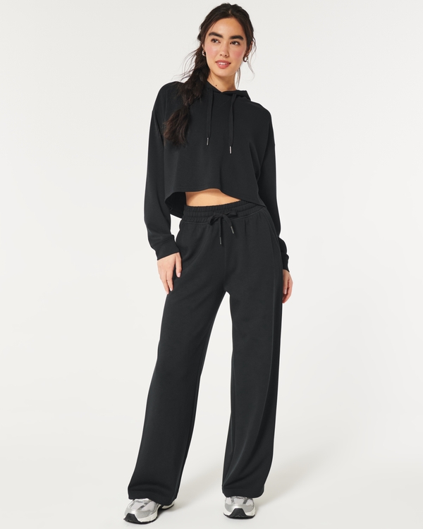 Gilly Hicks Active Cooldown Wide-Leg Pants, Black