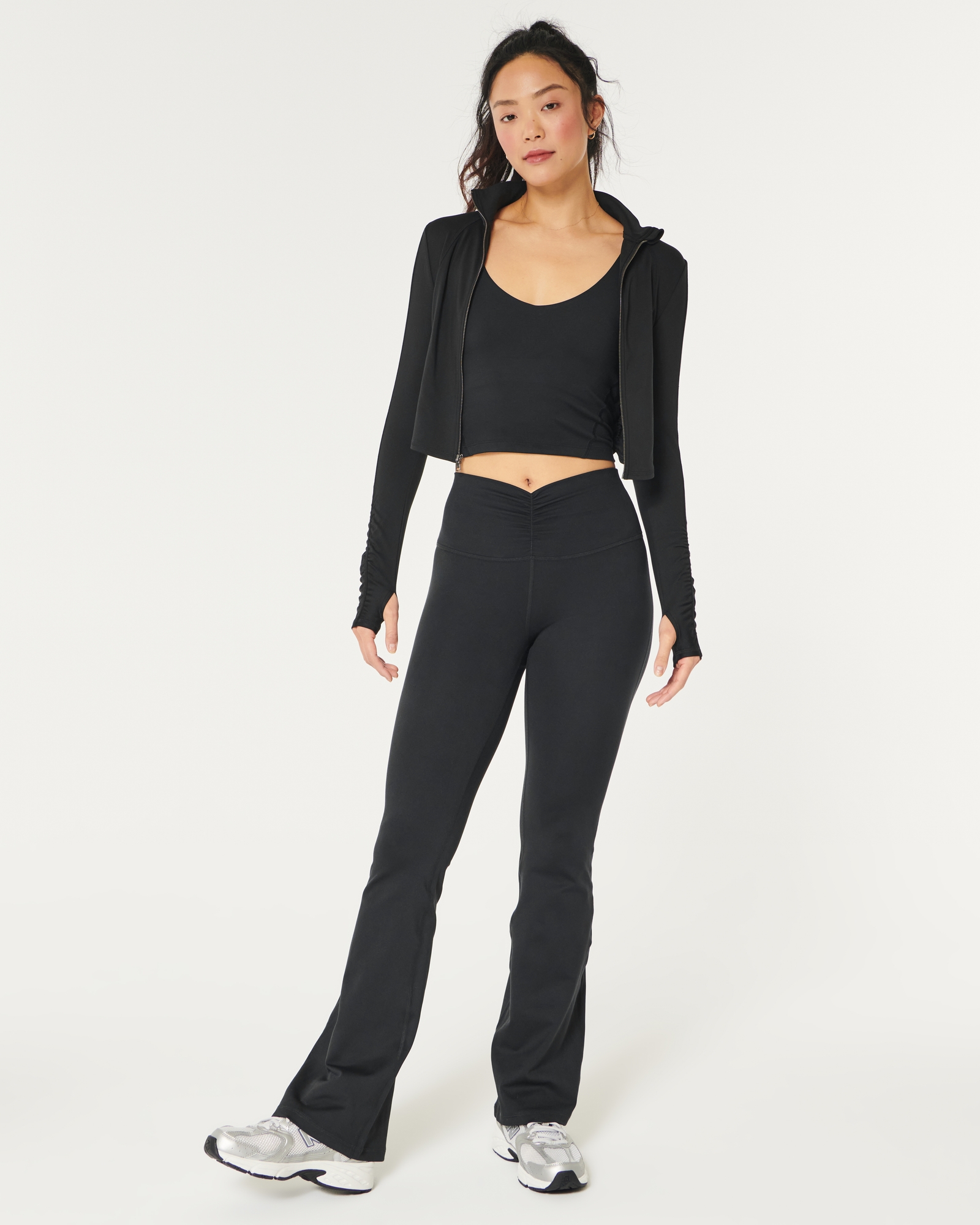 Women's Gilly Hicks Active Recharge Ruched Waist High-Rise Flare Leggings, Women's New Arrivals