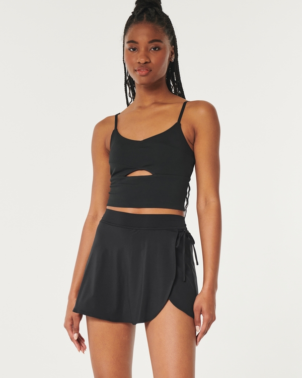 Hollister Co. ULTRA HIGH-RISE PLEATED SKATER SKORT - Pleated skirt - CASUAL  BLACK/black - Zalando