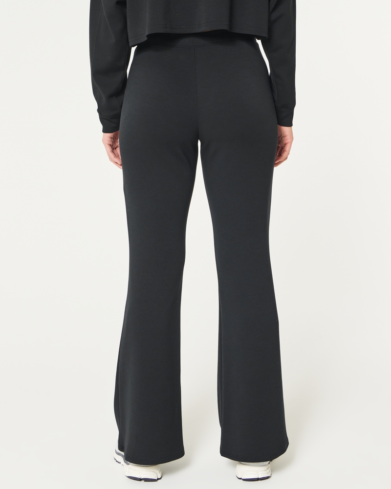 Hollister high rise flare trouser in black ditsy