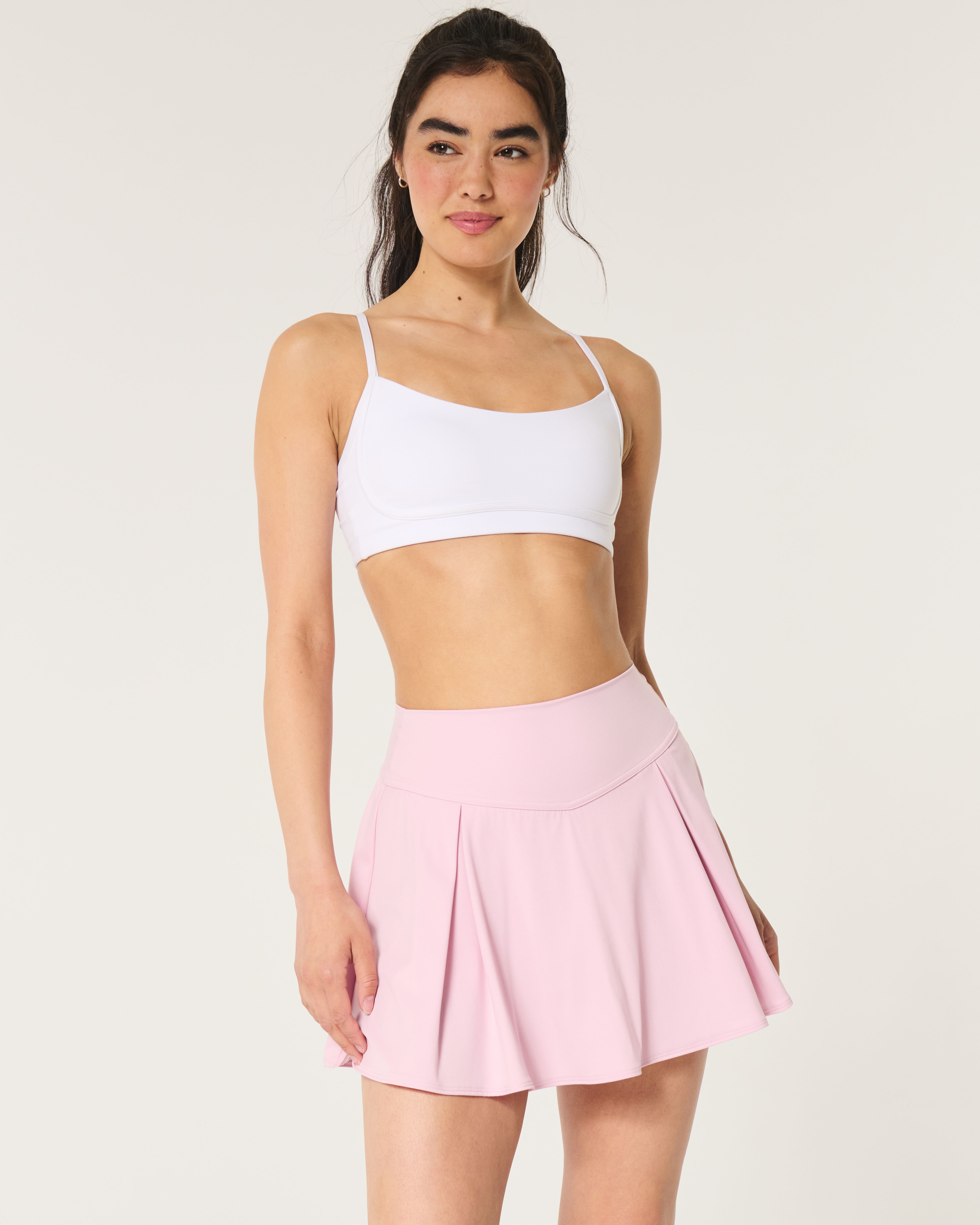 Hollister pink pleated skirt hotsell