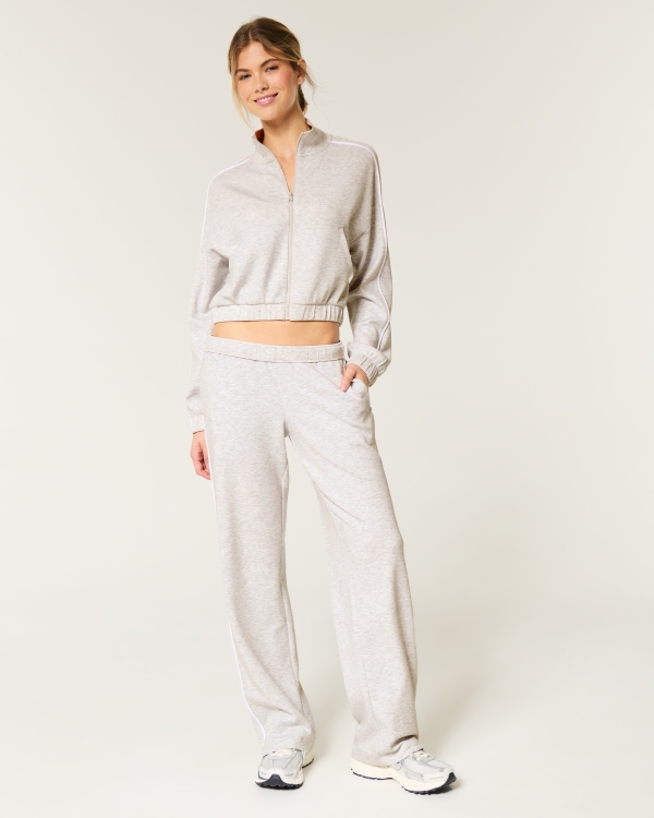 Gilly Hicks Active Cooldown Straight Pants, Light Heather Grey view 1