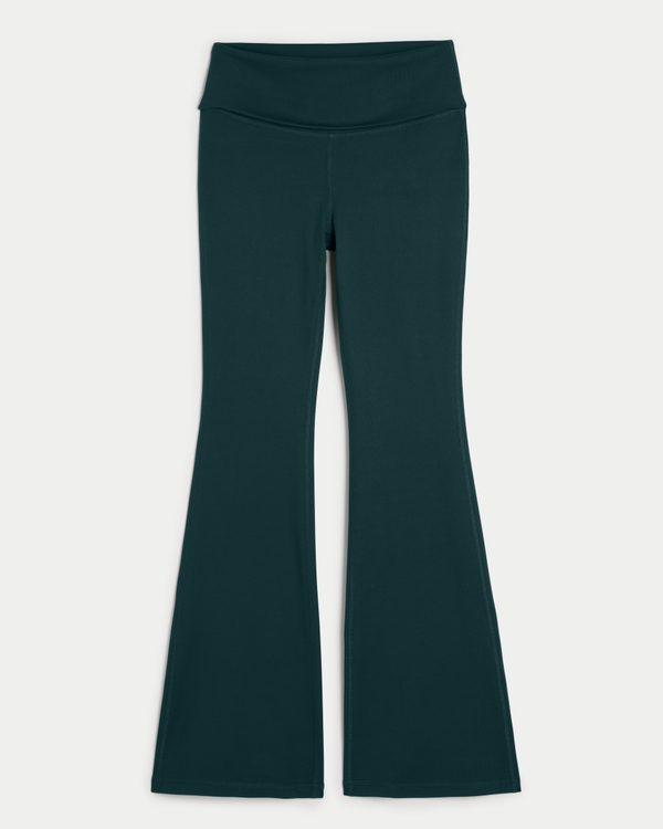 Gilly Hicks Active Recharge Foldover Waist Flare Pants, Dark Green