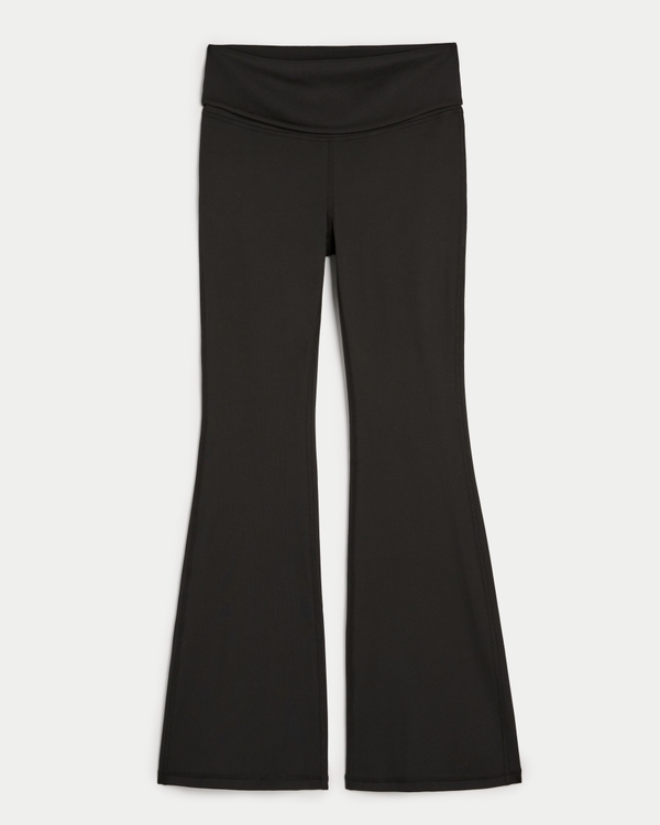 Gilly Hicks Active Recharge Foldover Waist Flare Pants, Black