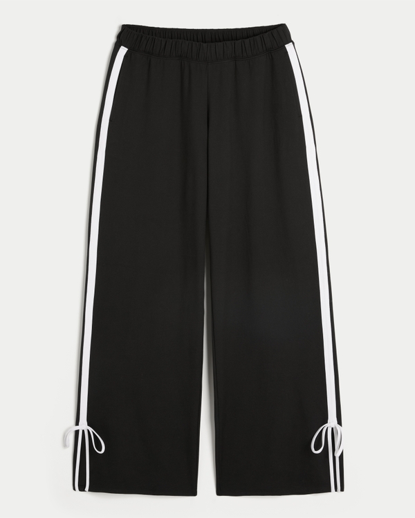 Gilly Hicks Active Side Bow Baggy Pants, Black view 1