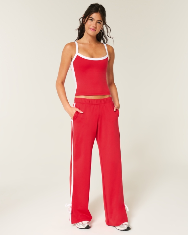 Gilly Hicks Active Side Bow Baggy Pants, Cherry Red view 1