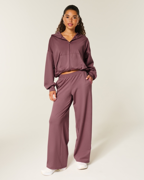 Gilly Hicks Active Recharge Heart-Tipped Baggy Pants, Rose Brown view 1