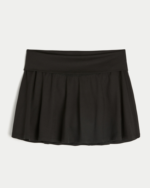 Gilly Hicks Active Recharge Foldover Skortie, Black view 1