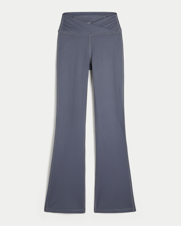 Gilly Hicks Active Recharge Wrap Waist Bootcut Leggings, Dark Blue view 1