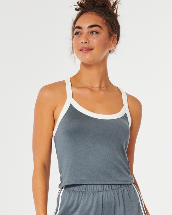 Hollister Gilly Hicks Jersey Ribbed Lace Trim Sleep Tank