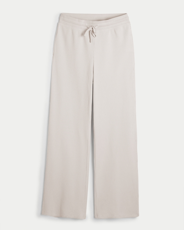Women's Gilly Hicks Cozy Micro-Waffle Wide-Leg Pants | Women's Sleepwear & Loungewear | HollisterCo.com