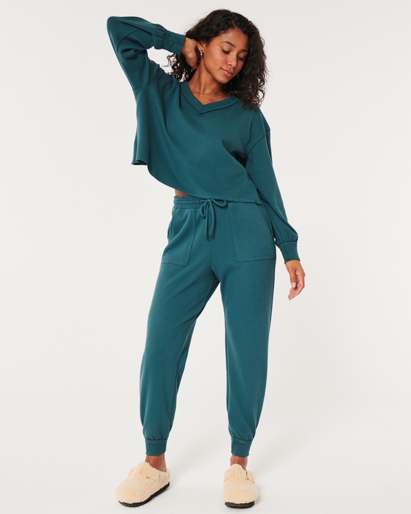 Women's Gilly Hicks Lightweight Jersey Rib Wide-Leg Pants, Women's  Sleepwear & Loungewear