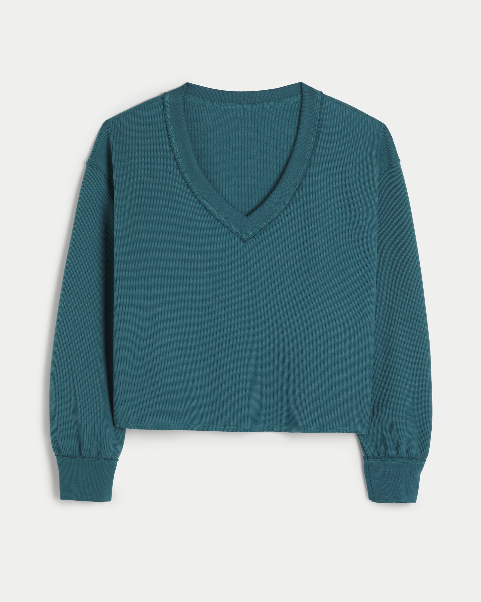 Hollister Deep V-Neck Waffle Knit Sweater