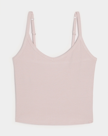 Hollister リブ編み タンクトップ ライトピンク Hollister リブ編み タンクトップ ライトピンク
