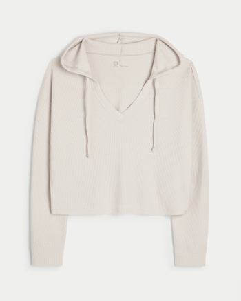 Women's Gilly Hicks Waffle V-Neck Hoodie | Women's | HollisterCo.com