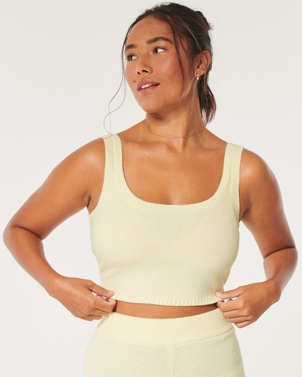 Gilly Hicks Sweater-Knit Tank, Pale Yellow