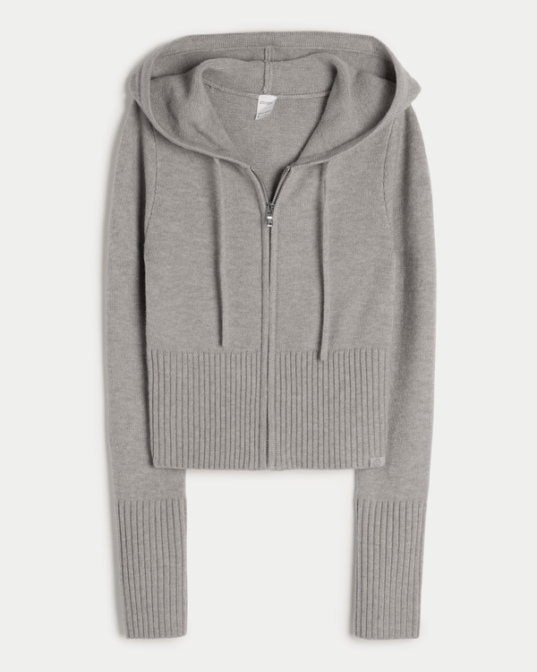 Gilly Hicks Sweater-Knit Zip-Up Hoodie