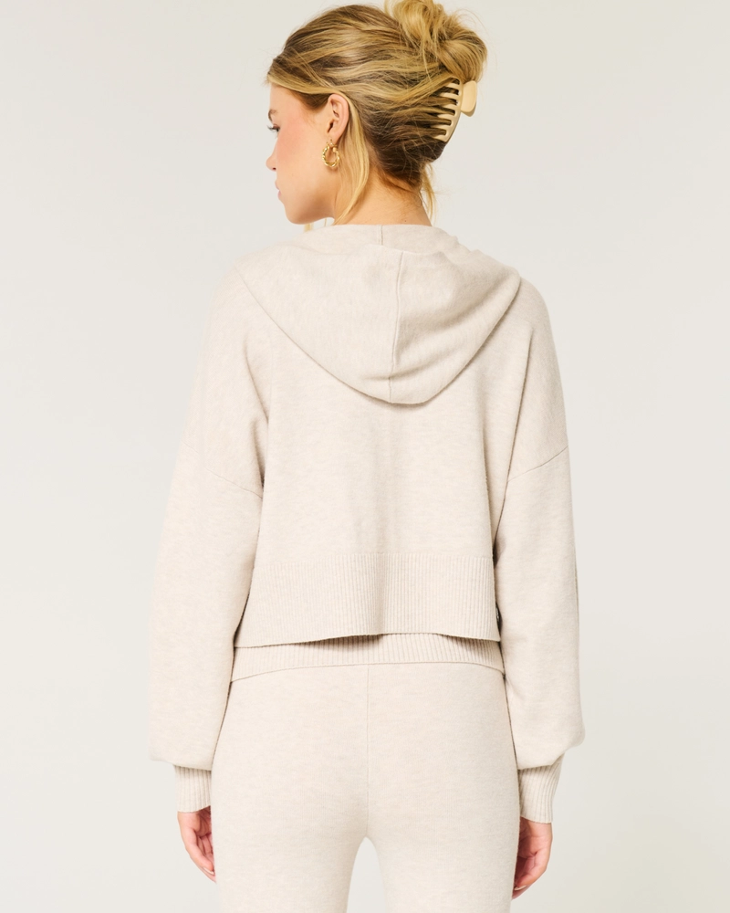 Gilly Hicks Sweater-Knit Zip-Up Hoodie