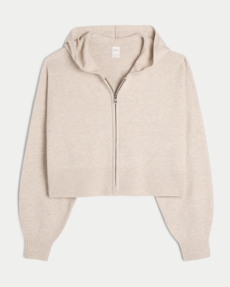Gilly Hicks Sweater-Knit Zip-Up Hoodie