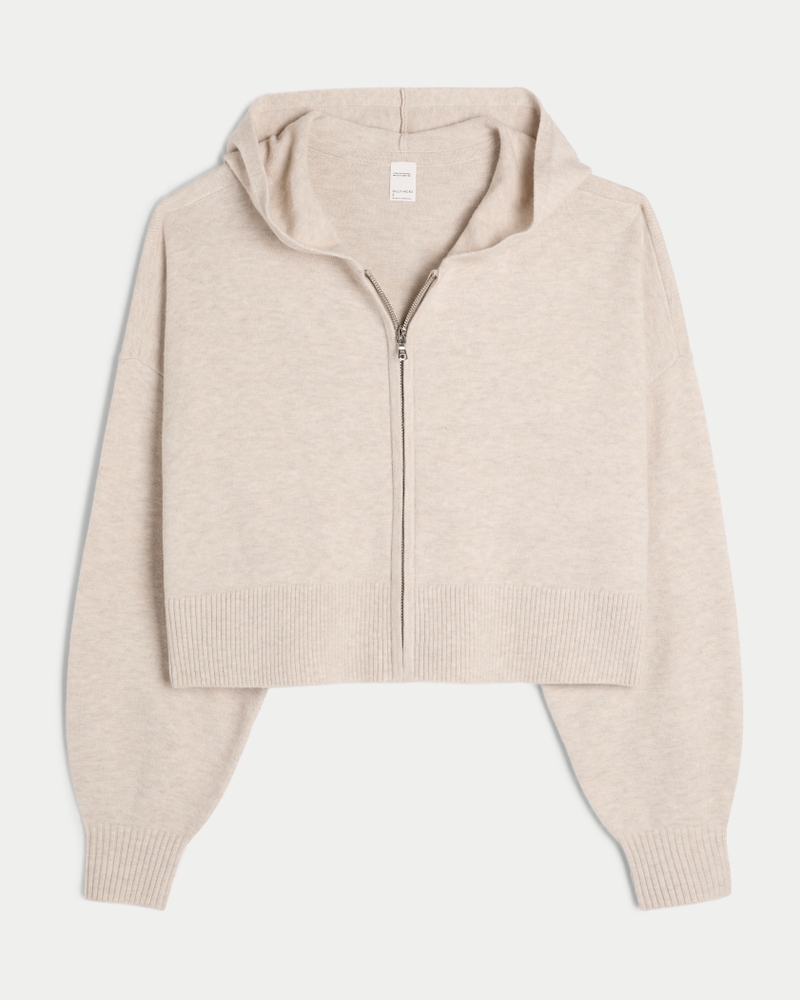 Gilly Hicks Sweater-Knit Zip-Up Hoodie