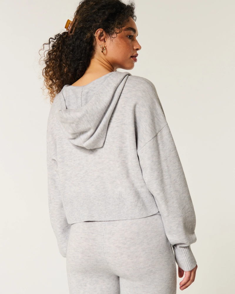 Gilly Hicks Relaxed Sweater-Knit Zip-Up Hoodie
