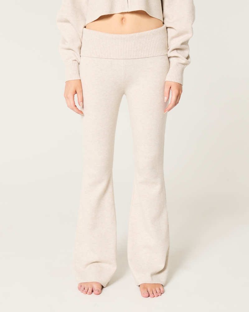 Women's Gilly Hicks Sweater-Knit Foldover Waist Flare Pants