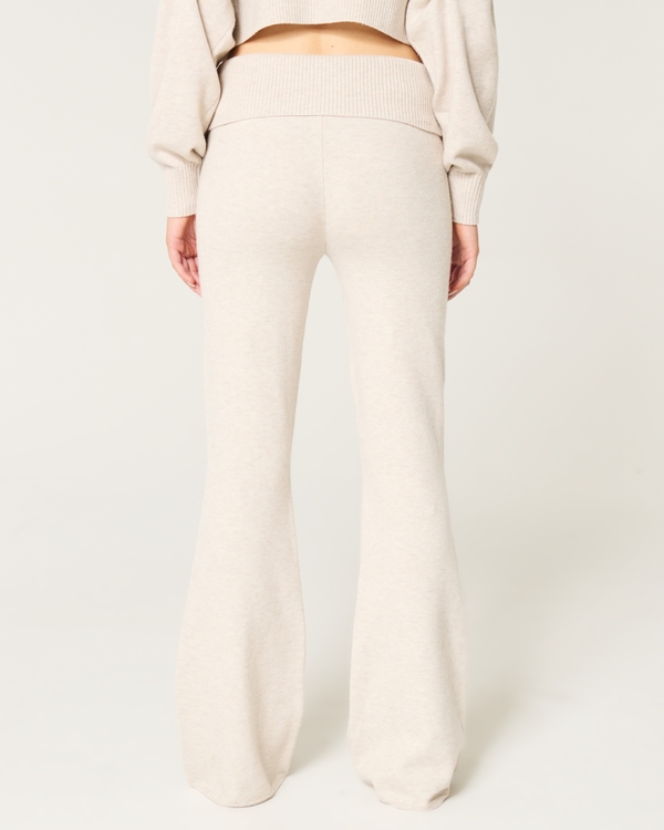 Gilly Hicks Sweater-Knit Foldover Waist Flare Pants