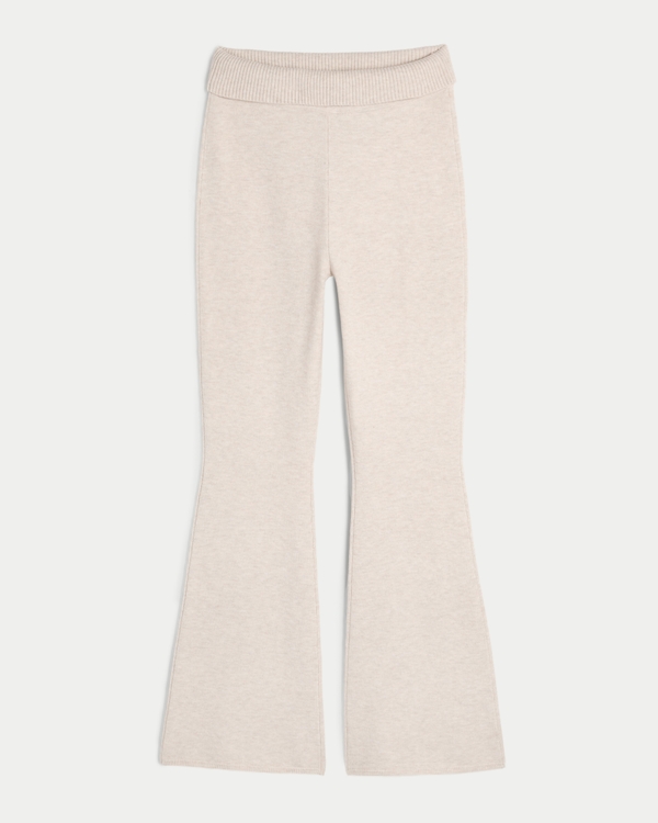 Gilly Hicks Sweater-Knit Foldover Waist Flare Pants