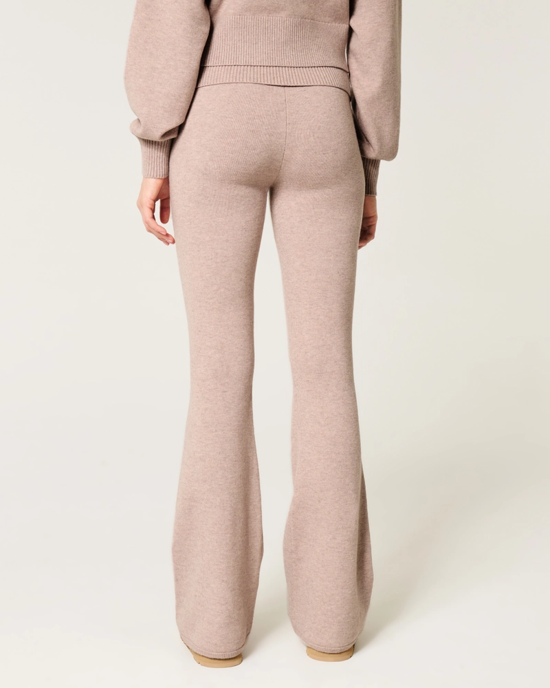 Gilly Hicks Sweater-Knit Foldover Waist Flare Pants