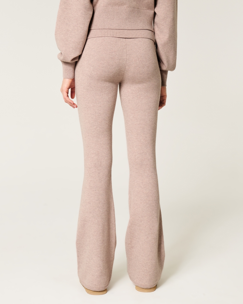 Gilly Hicks Sweater-Knit Foldover Waist Flare Pants