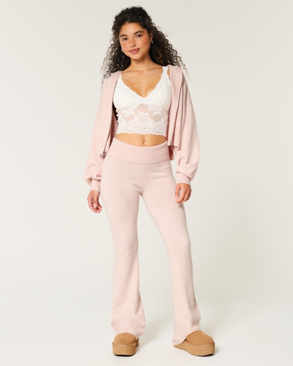Women's Gilly Hicks Sweater-Knit Foldover Waist Flare Pants