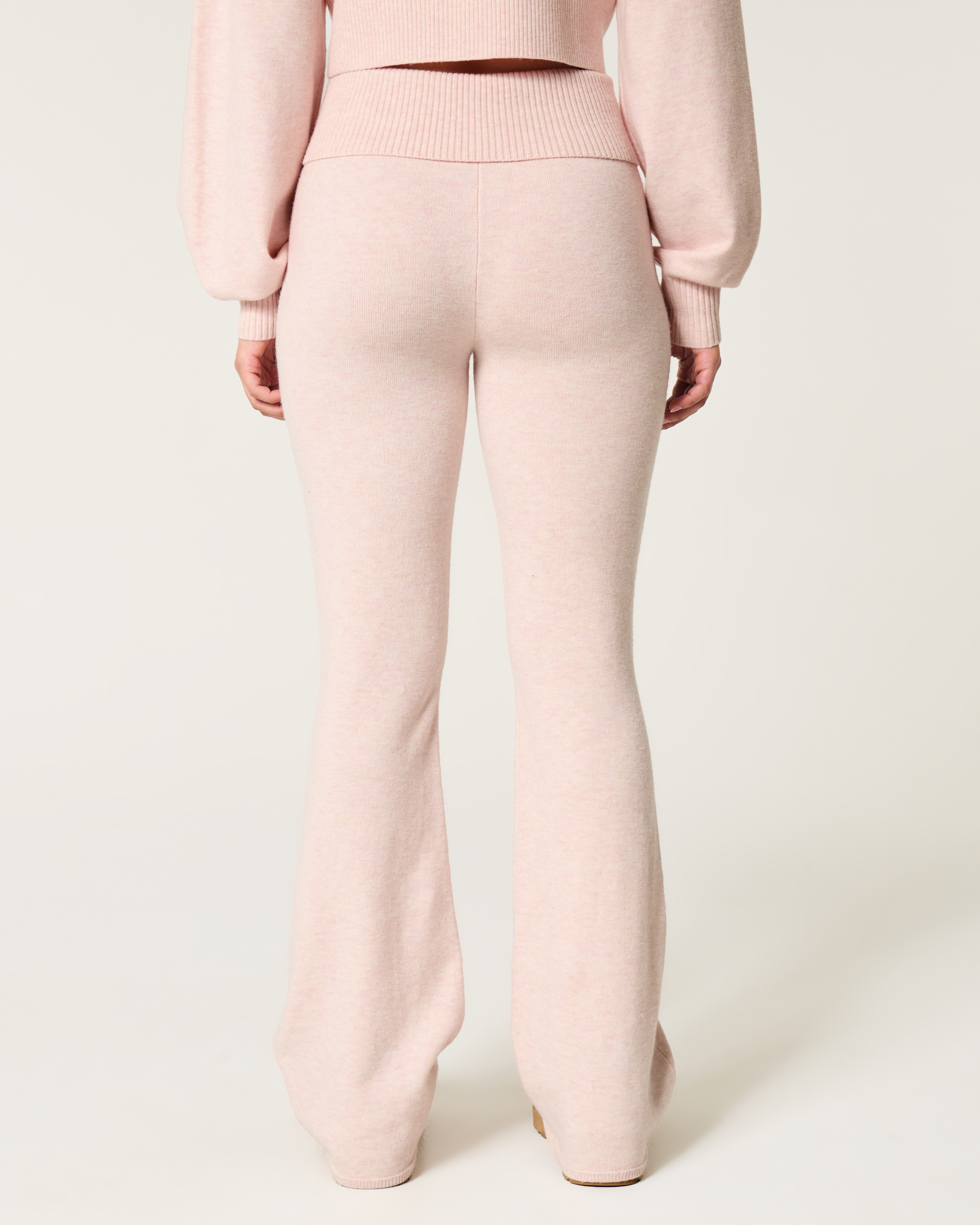Gilly Hicks Sweater-Knit Foldover Waist Flare Pants