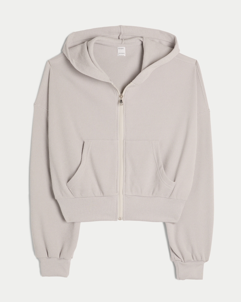 Gilly Hicks Cozy Waffle Zip-Up Hoodie