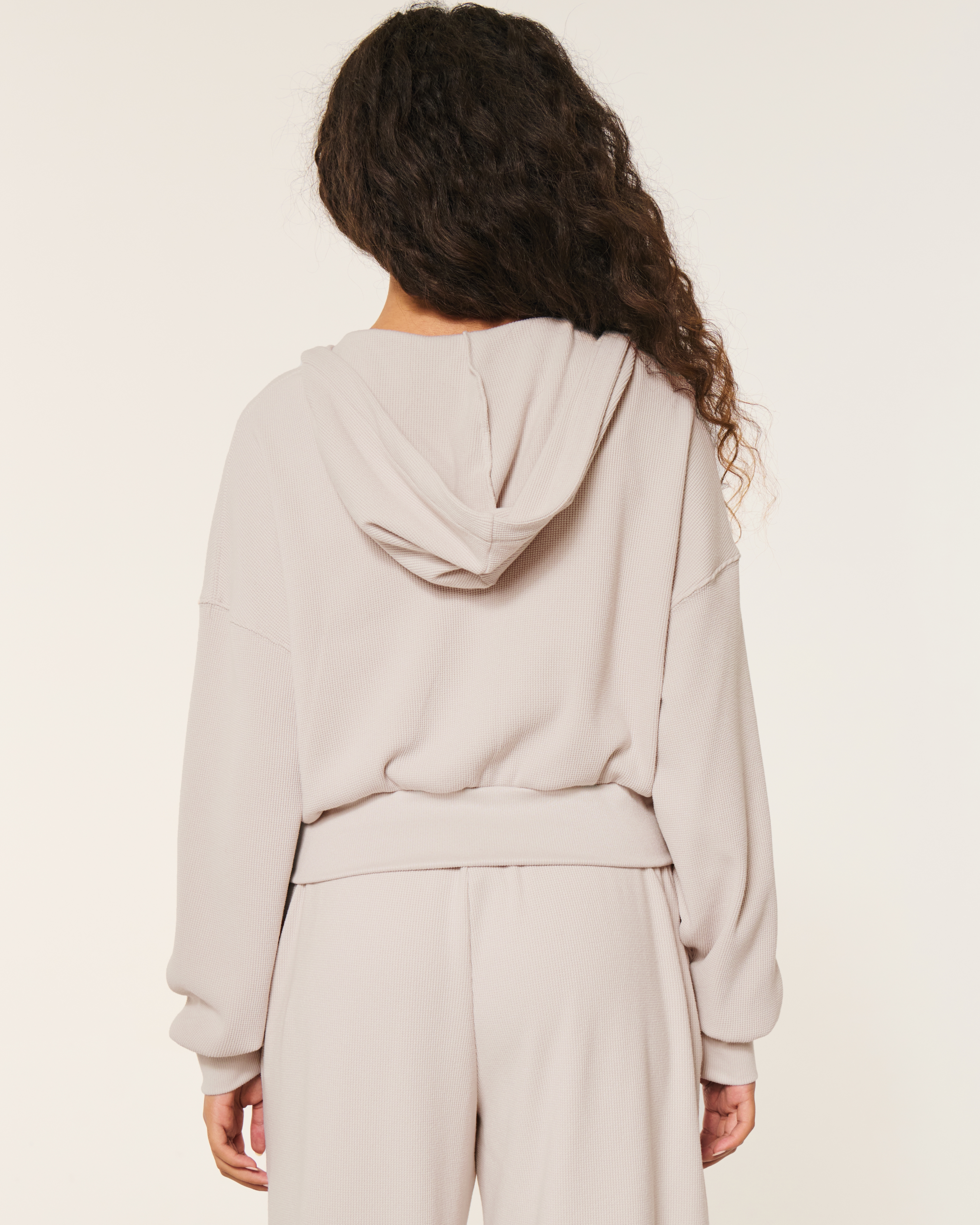 Gilly Hicks Cozy Waffle Zip-Up Hoodie