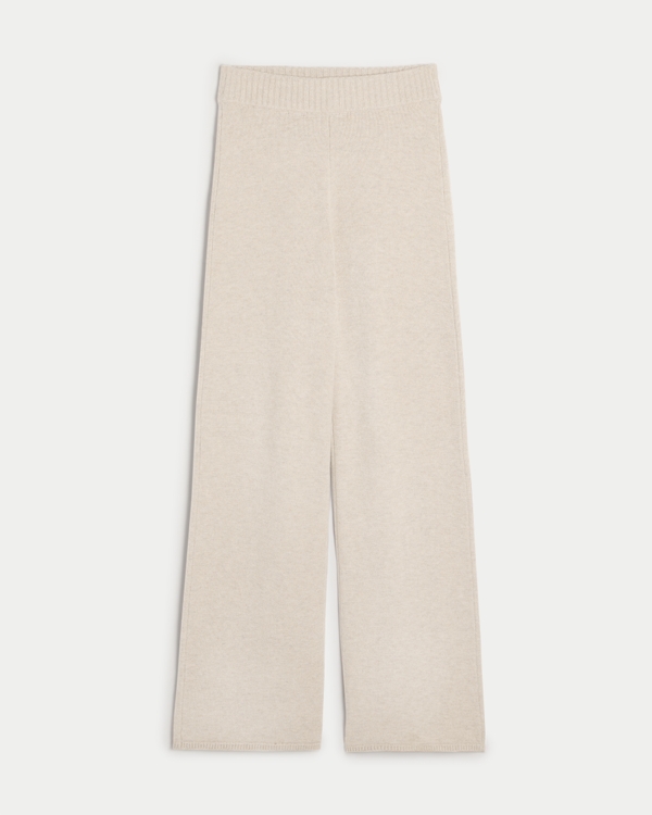 Gilly Hicks Sweater-Knit Straight Pants, Med Grey Flat view 1