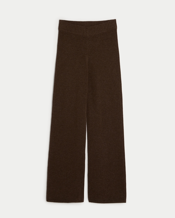 Gilly Hicks Sweater-Knit Straight Pants, Heather Espresso