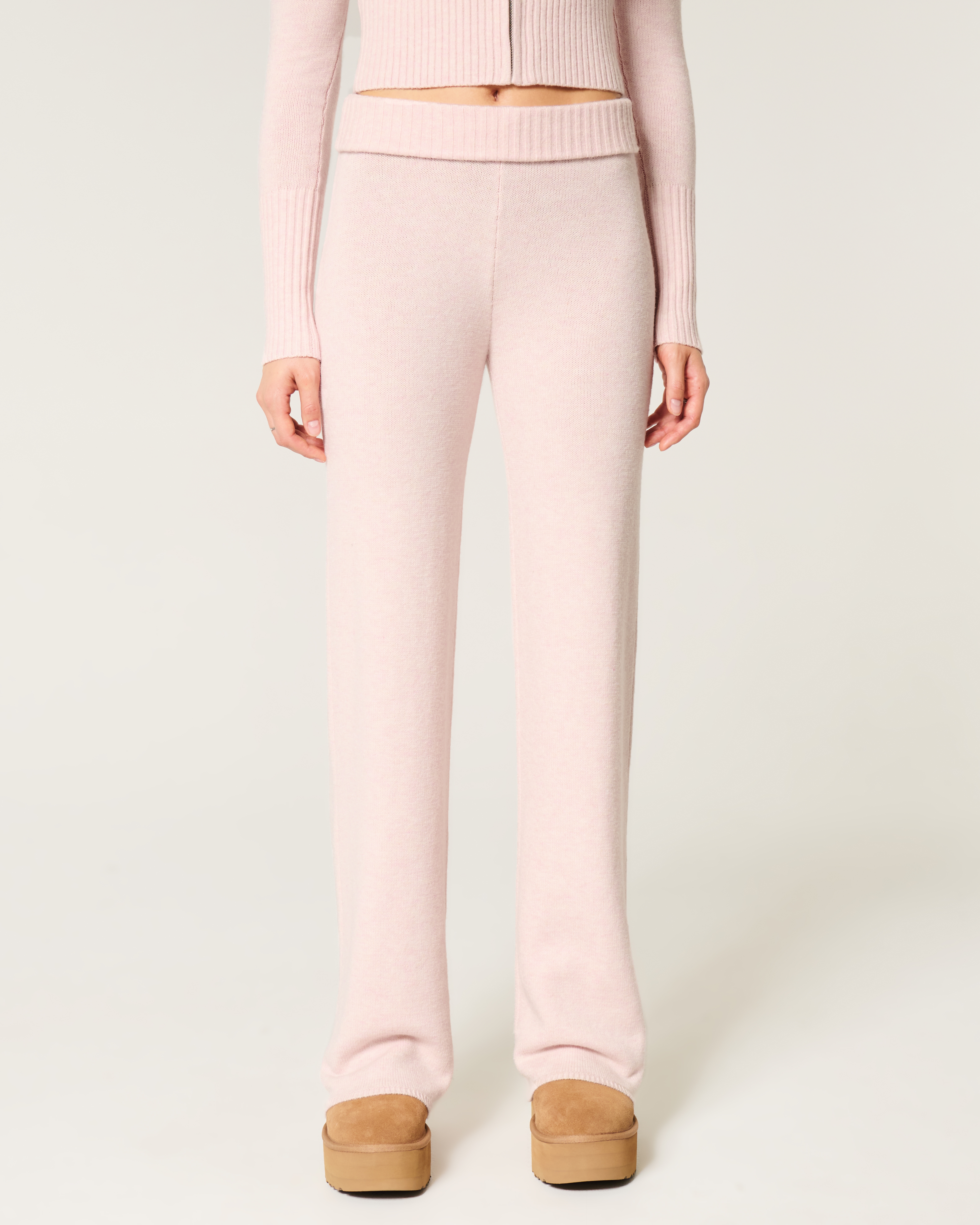 Gilly Hicks Sweater-Knit Straight Pants
