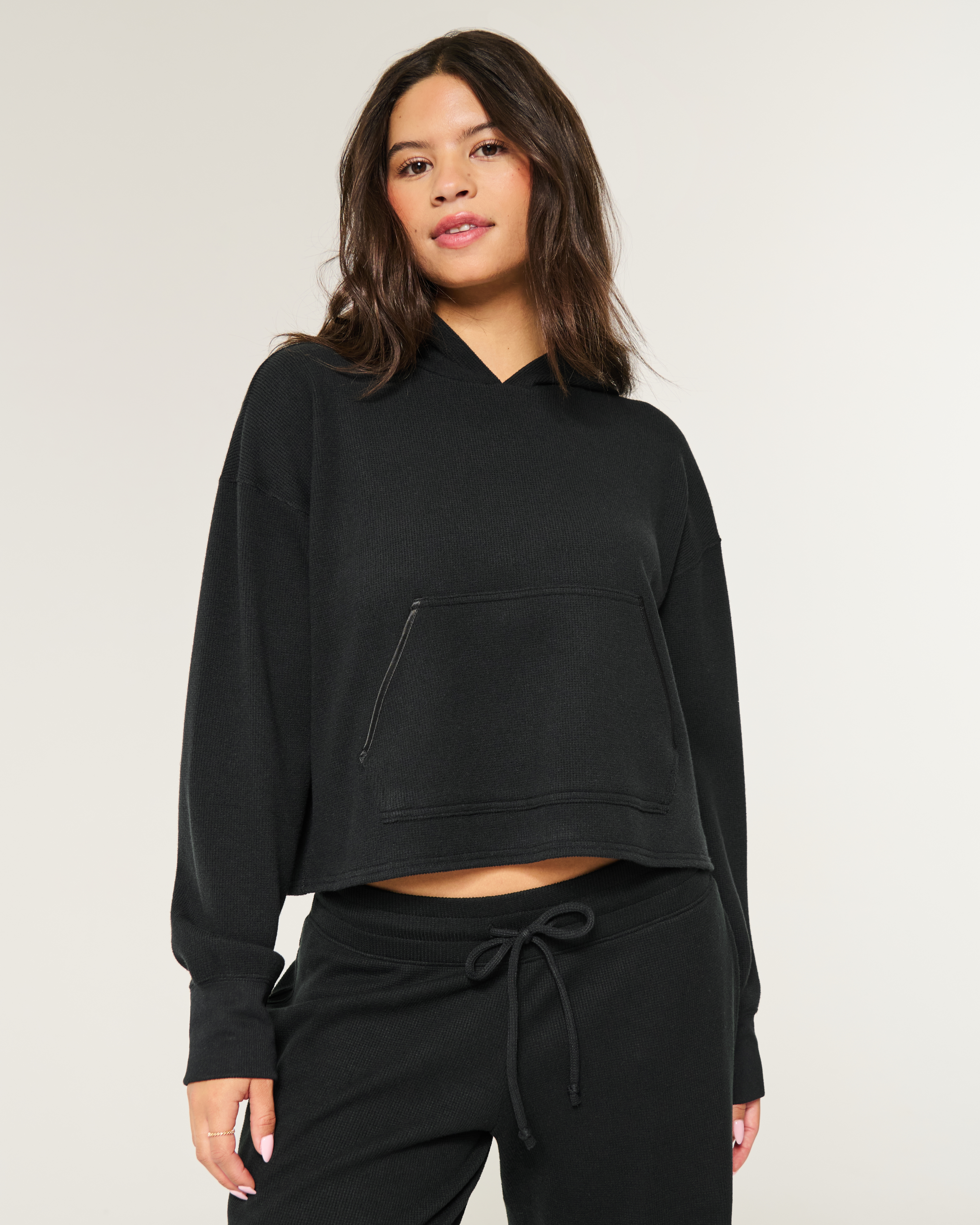 Women's Gilly Hicks Crop Waffle Hoodie | Women's Gilly Hicks Collection |  HollisterCo.com