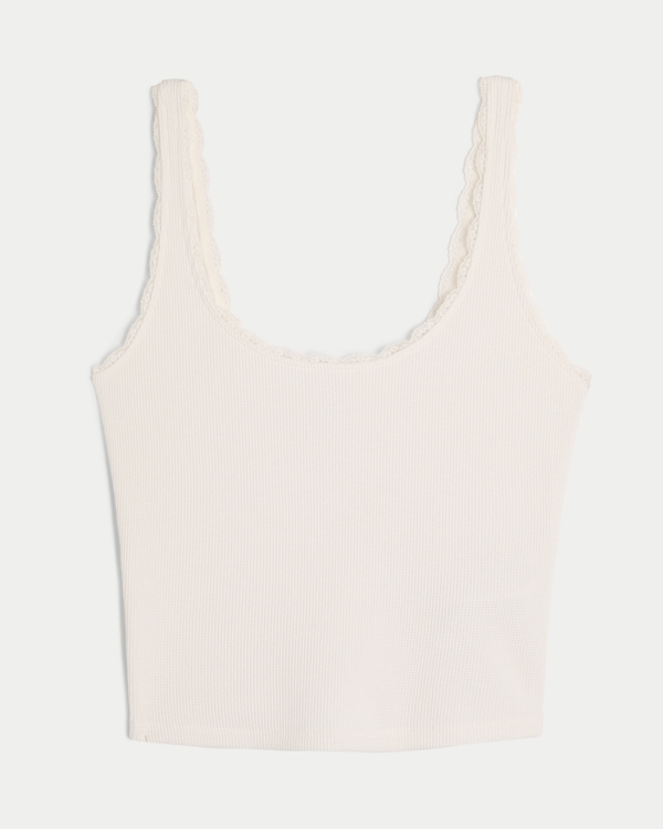 Gilly Hicks Cozy Waffle Tank, Cloud White