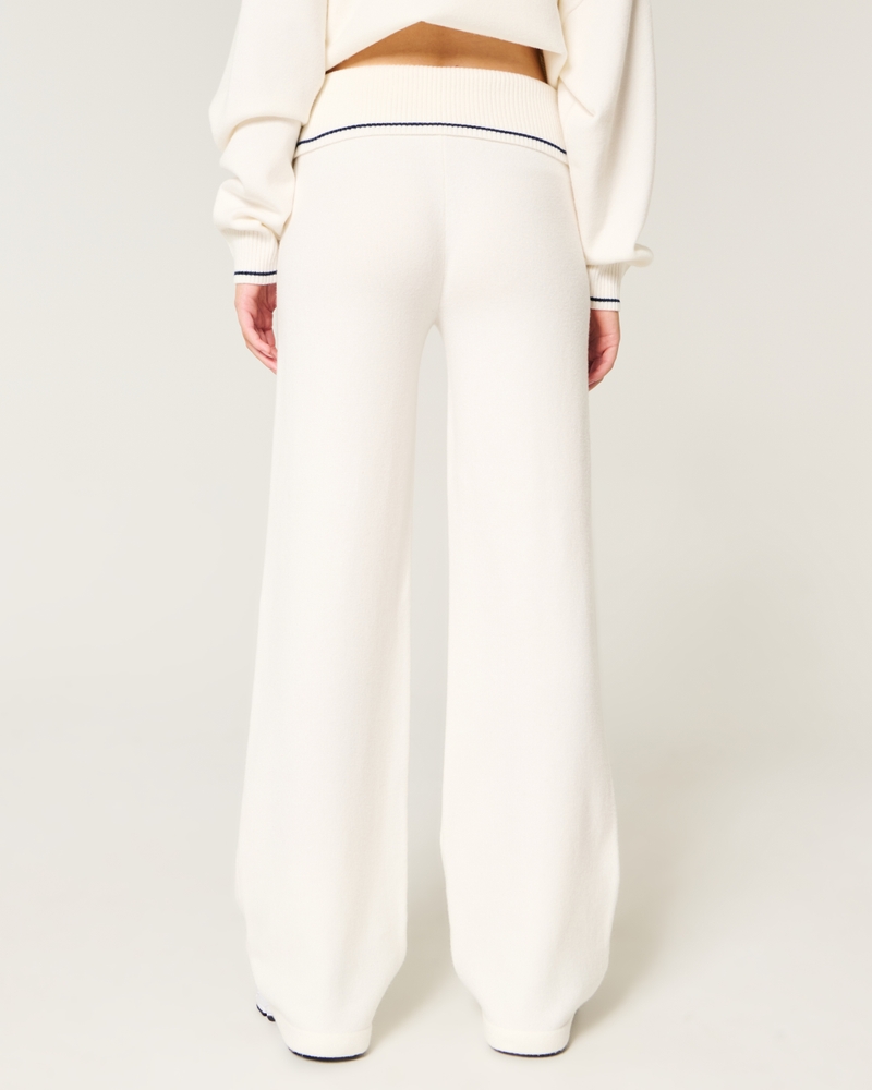 Gilly Hicks Sweater-Knit Foldover Waist Straight Pants