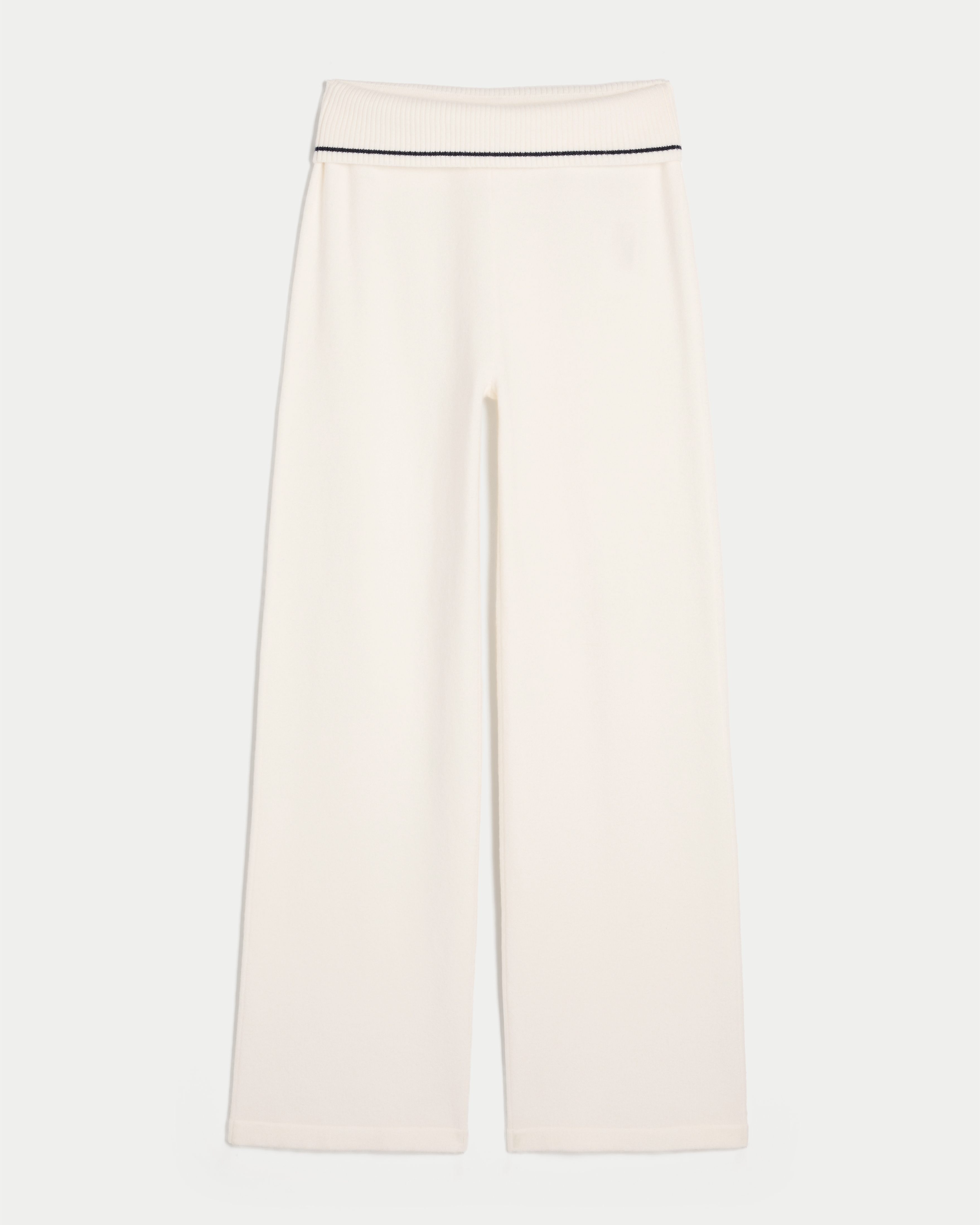 Gilly Hicks Sweater-Knit Foldover Waist Straight Pants