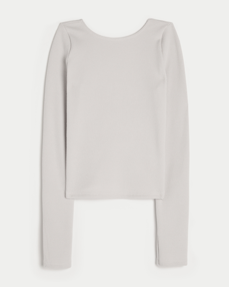 Gilly Hicks Cozy Waffle Boat-Neck Top