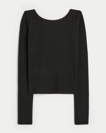 Women's Gilly Hicks Cozy Waffle Boat-Neck Top | Women's Tops ...