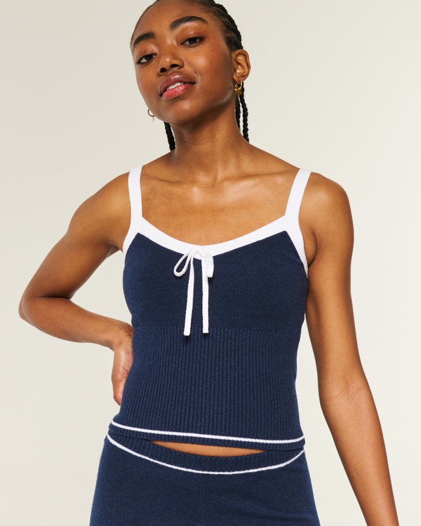 Gilly Hicks Cozy Sweater-Knit Tank, Navy view 1