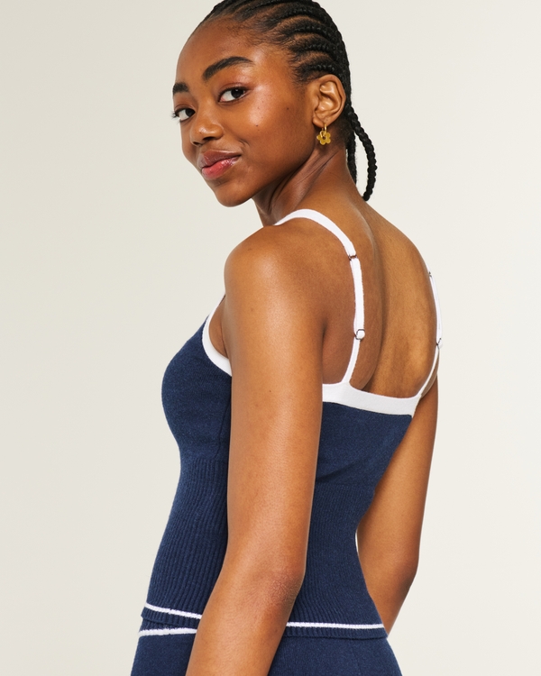 Gilly Hicks Cozy Sweater-Knit Tank, Navy view 2