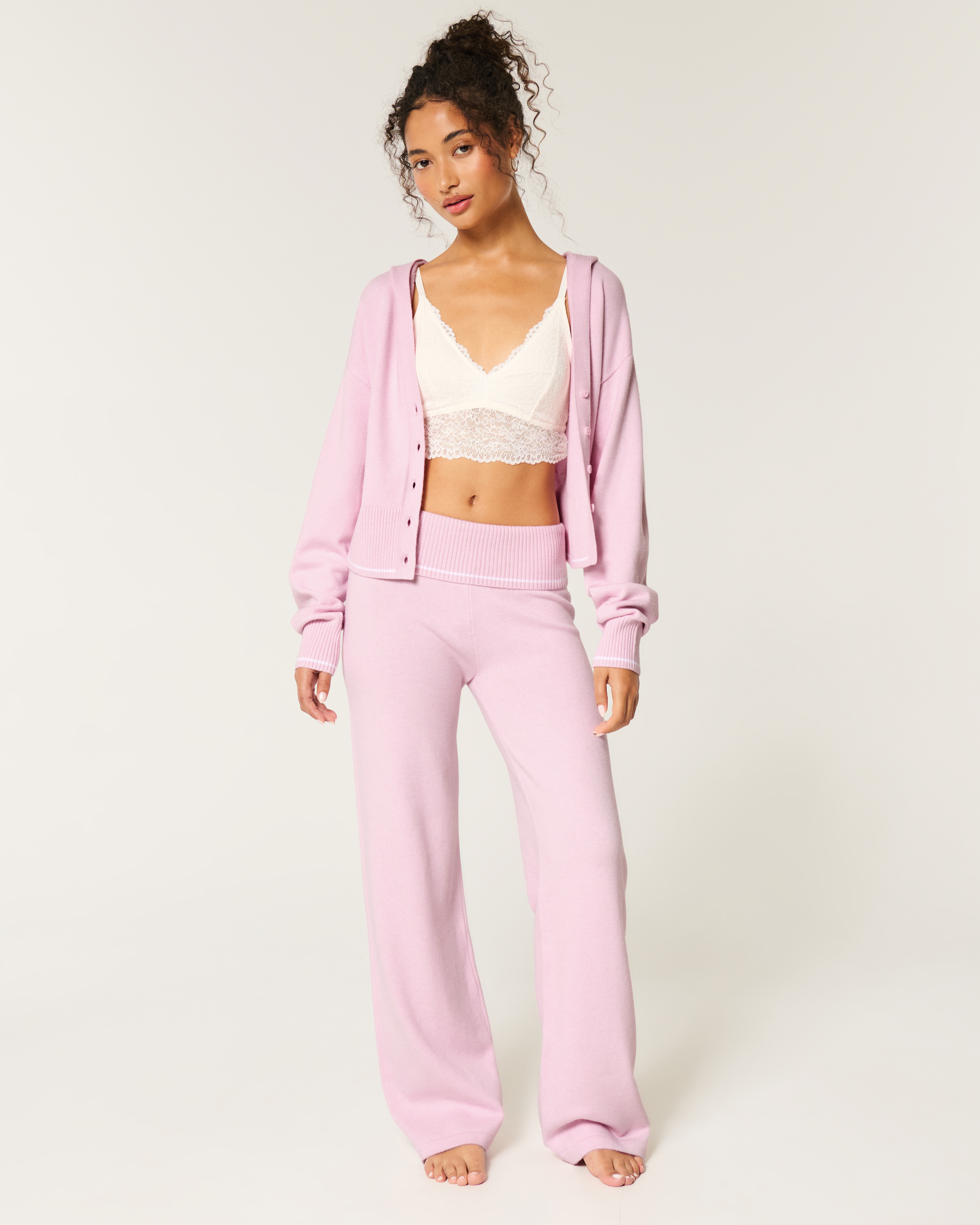 Gilly Hicks Sweater-Knit Straight Pants